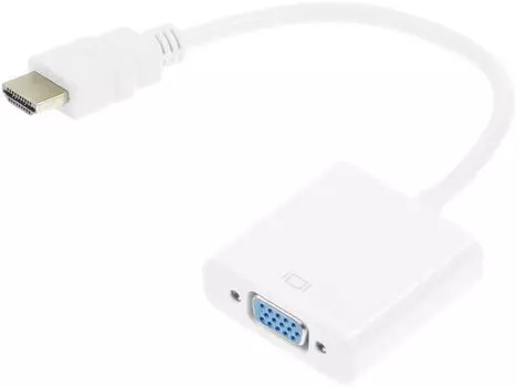 Переходник (адаптер) HDMI(19M)-VGA(15F)/Jack 3.5mm(F), 15 см, белый PREMIER (5-983)