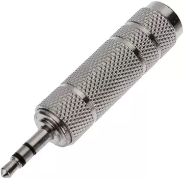 Переходник (адаптер) Jack 3.5mm(M)-Jack 6.3mm(F), серебристый REXANT (14-0213)