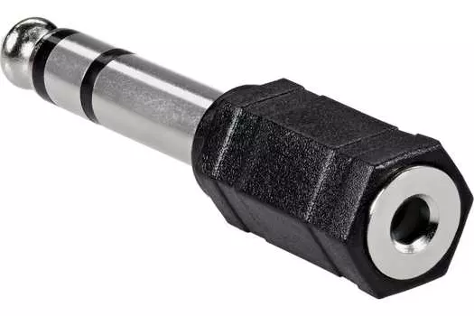 Переходник (адаптер) Jack 6.35mm(M)-Jack 3.5mm(F) 0, черный VCOM CA546 (CA546)