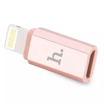 Переходник (адаптер) Lightning 8-pin-Micro USB, розовое золото HOCO (25740)
