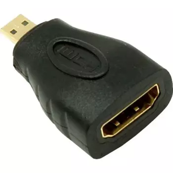 Переходник (адаптер) Micro HDMI(19M)-HDMI(19F) v2.0, черный NETLAN (EC-HD20CB-AD-BK-10)