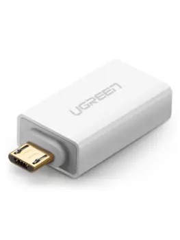 Переходник (адаптер) Micro USB-USB, OTG, белый, UGREEN US195 (30529)