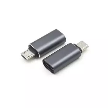 Переходник (адаптер) Micro USB 2.0(Bm)-USB 2.0 Type-C(f), OTG, 3A, черный KS-IS (KS-764)
