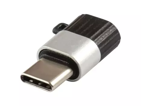 Переходник (адаптер) Micro USB-USB Type-C, черный/серебристый, Red Line (УТ000030905)