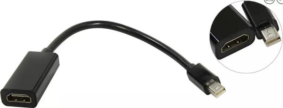 Переходник (адаптер) Mini DisplayPort(M)-HDMI(19F), черный ORIENT C302 (289067)