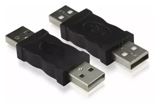 Переходник (адаптер) USB 2.0(Am)-USB 2.0(Am), плоский, 5см, черный Greenconnect GC-UAM2AM (GC-UAM2AM)