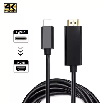 Переходник (адаптер) USB 2.0 Type-C(M)-HDMI(19M) 4K, черный ORIENT C726 (31060)