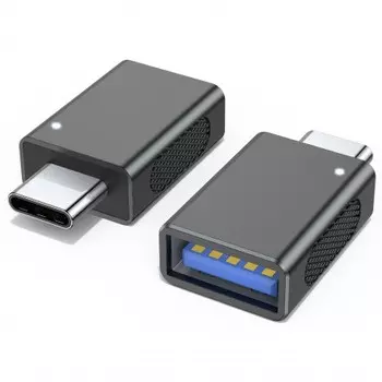 Переходник (адаптер) USB 3.0(Af)-USB 3.1 Type-C(m), OTG, черный KS-IS (KS-753GR)