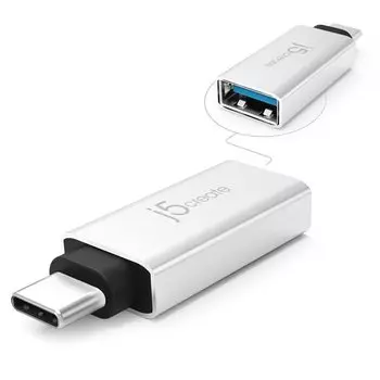 Переходник (адаптер) USB 3.0 Type-C(m)-USB 3.1(Am), OTG, 1.5A, серебристый j5create JUCX15 (JUCX15)
