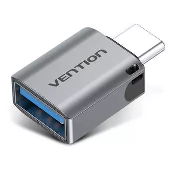 Переходник (адаптер) USB Type-C-USB, OTG, 3A, серый Vention (CDQH0)