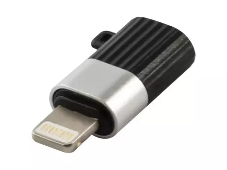 Переходник (адаптер) USB Type-C-Lightning 8-pin, 3А, черный/серебристый, Red Line (УТ000030903)