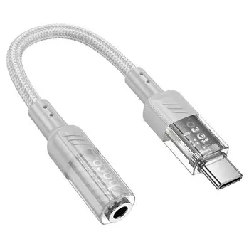 Переходник (адаптер) USB Type-C(M)-Jack 3.5mm(F), серый HOCO LS37 Spirit