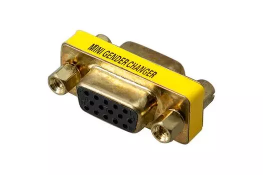 Переходник (адаптер) VGA(15M)-VGA(15F), золотистый REXANT (17-6817)