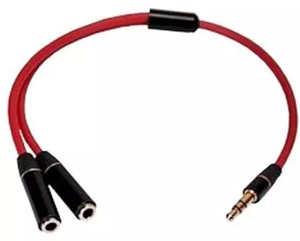 Переходник Continent Jack 3.5mm(F) - 2xJack 3.5mm(M) (AUX-102RD)