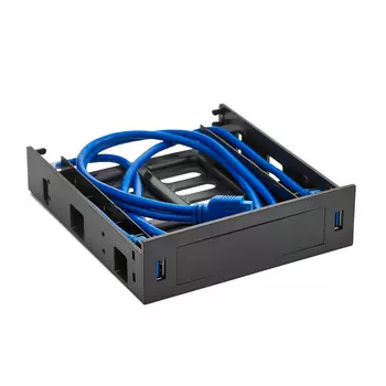 Переходник EXEGATE HD-2U3, в отсек 5.25"x2.5"/3.5" для установки HDD с 2*USB3.0, черный (EX280445RUS)