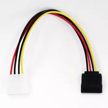 Переходник питания (адаптер) Molex(M)-SATA 15-pin(F) VCOM, 20 см (VPW7571)