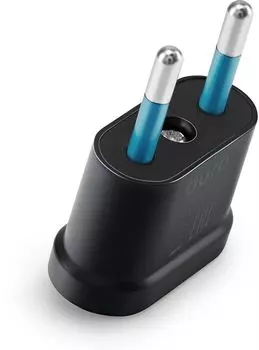 Переходник питания (адаптер) Europlug(M)-USA plug (f) прямая вилка, 2.5А, черный Buro BU-PA02-B (BU-PA02-B)