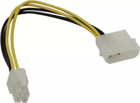 Переходник питания (адаптер) Molex(M)-ATX 4-pin(M), 10 см, черный (442214)