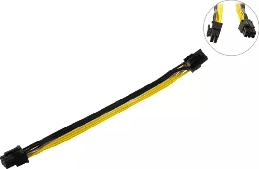 Переходник питания (адаптер) PCI-E 6-pin(M)-PCI-E 6-pin(M), для видеокарт, 20 см, черный (515175)