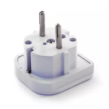 Переходник питания (адаптер) UK Type-Schuko (Euro)(M) прямая вилка, белый Cablexpert A-AC-UKEU-001B (A-AC-UKEU-001B)