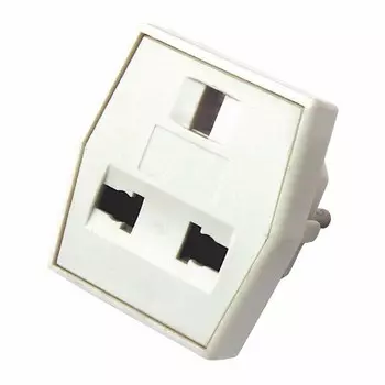 Переходник питания (адаптер) универсальный-Europlug(M), 10A, белый REXANT Квадрат (11-1011)