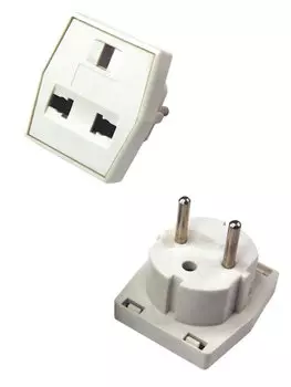 Переходник питания (адаптер) универсальный-Europlug(M), 16A, белый PROconnect Квадрат (11-1011-9)