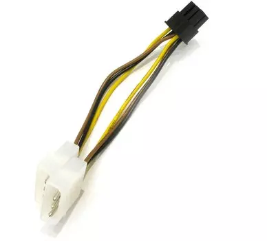 Переходник питания (адаптер) 2xMolex(M)-PCI-E 6-pin(M) Noname, 15 см, прямой