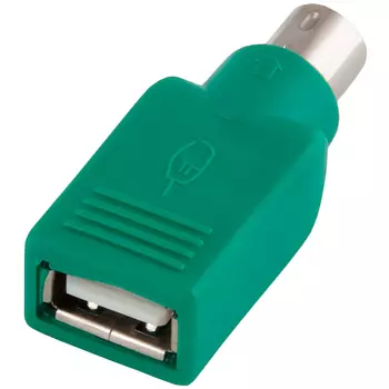 Переходник (адаптер) PS/2(m)-USB 2.0(Af), зеленый, Behpex (525913)