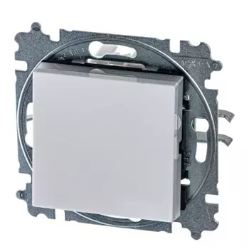 Переключатель ABB Levit, 1кл., скрытый монтаж, механизм с накладкой без рамки, белый / ледяной (2CHH590745A6001)