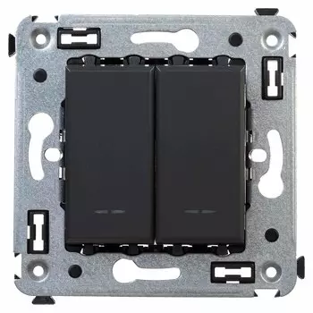 Переключатель DKC Avanti, 2кл., скрытый монтаж, в сборе, черный (4412114)