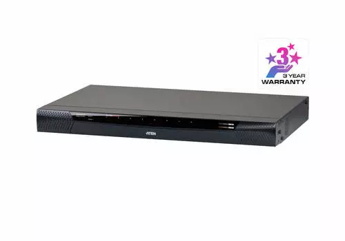 Переключатель KVM (КВМ) ATEN KN1108VA, 8-ПК, VGA/DVI/HDMI/DP до 1920x1200, клавиатура USB+PS/2, мышь USB+PS/2 (KN1108VA-AX-G)