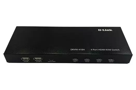 Переключатель KVM (КВМ) D-Link DKVM-410H/A2A, 4-ПК, HDMI до 4096x2160, клавиатура USB, мышь USB (DKVM-410H/A2A)