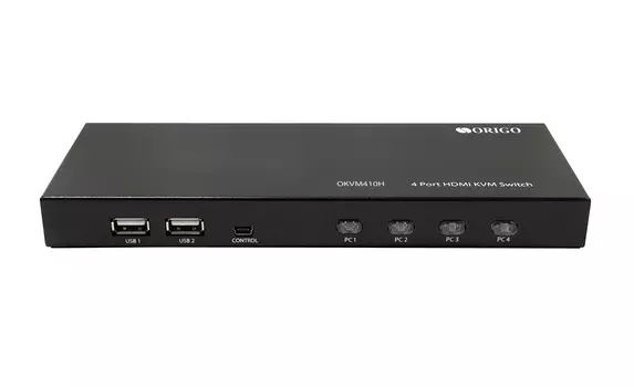Переключатель KVM (КВМ) Origo OKVM410H/A1A, 4-ПК, HDMI до 4096x2160, клавиатура USB, мышь USB (OKVM410H/A1A) (Аналог D-Link DKVM-410H/A1A)