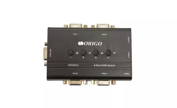 Переключатель KVM (КВМ) Origo OKVM4U, 4-ПК, VGA/USB до 2048x1536, клавиатура USB, мышь USB (OKVM4U/A1A)