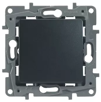 Переключатель Legrand Etika, 1кл., скрытый монтаж, механизм с накладкой без рамки, антрацит (672605)