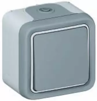 Переключатель Legrand Plexo, 1кл., открытый монтаж, в сборе, серый (69711)