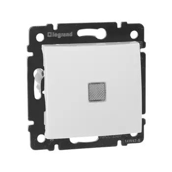 Переключатель Legrand Valena, 1кл., индикатор/подсветка, скрытый монтаж, механизм с накладкой без рамки, белый (774426)