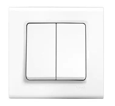 Переключатель Panasonic Linnera S, 2кл., скрытый монтаж, в сборе, белый глянцевый (91400017-RU)