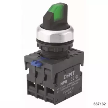 Переключатель поворотный с фиксацией на 2 положения, зеленый, CHINT NP8-11X/213 (667132)