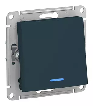 Переключатель Schneider Electric AtlasDesign, 1кл., индикатор/подсветка, скрытый монтаж, механизм с накладкой без рамки, изумруд (ATN000863)