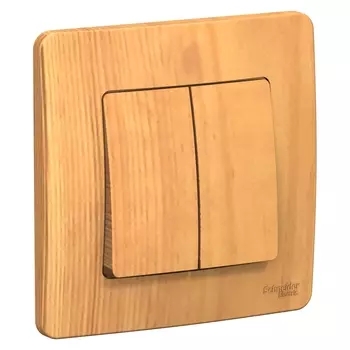 Переключатель Schneider Electric BLANCA, 2кл., скрытый монтаж, механизм с накладкой без рамки, ясень (BLNVS106605)