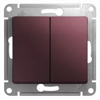 Переключатель Schneider Electric GLOSSA, 2кл., скрытый монтаж, механизм с накладкой без рамки, баклажановый (GSL001165)