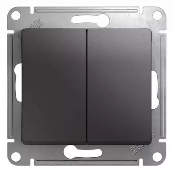 Переключатель Schneider Electric GLOSSA, 2кл., скрытый монтаж, механизм с накладкой без рамки, графит (GSL001365)