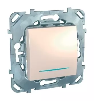 Переключатель Schneider Electric Unica, 1кл., индикатор/подсветка, скрытый монтаж, механизм с накладкой без рамки, бежевый (MGU5.203.25NZD)