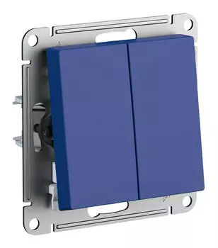 Переключатель Systeme Electric AtlasDesign, 2кл., скрытый монтаж, механизм с накладкой без рамки, аквамарин (ATN001165)