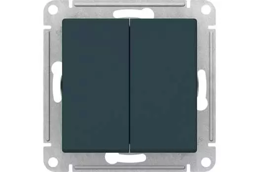 Переключатель Systeme Electric AtlasDesign, 2кл., скрытый монтаж, механизм с накладкой без рамки, изумруд (ATN000873)