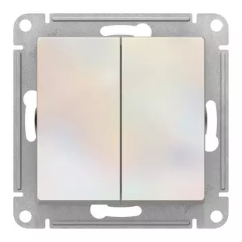Переключатель Systeme Electric AtlasDesign, 2кл., скрытый монтаж, механизм с накладкой без рамки, жемчуг (ATN000473)