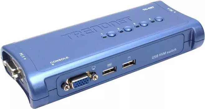 Переключатель TRENDnet TK-407K, 4-port KVM Switch with Cable kit
