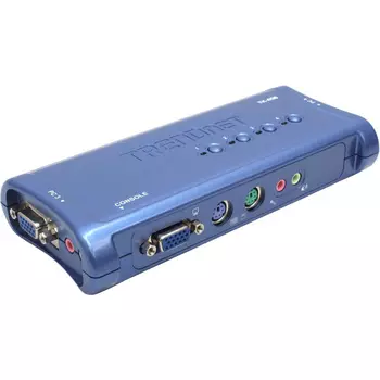 Переключатель TRENDnet TK-408K, 4-port KVM Switch Rack Mount, PS/2, with Cable kit