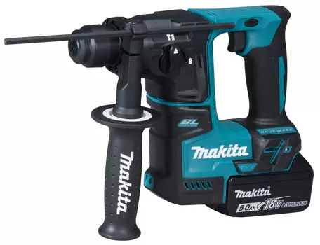Перфоратор Makita DHR171RTJ, аккумуляторный, SDS-Plus, 1.2 Дж, 680 об/мин, 4800 уд/мин, 18V, 5 А·ч, Li-Ion, два акб, кейс, 2.1кг 2акб+З/У